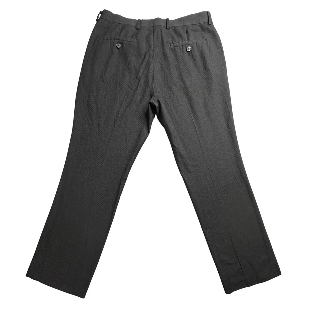 Unlisted Kenneth Cole Pants Mens 34x29 Black Herringbone Dress‎ Flat Front L955